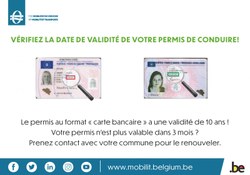 Vérifiez la validité de votre permis de conduire (format : carte bancaire)